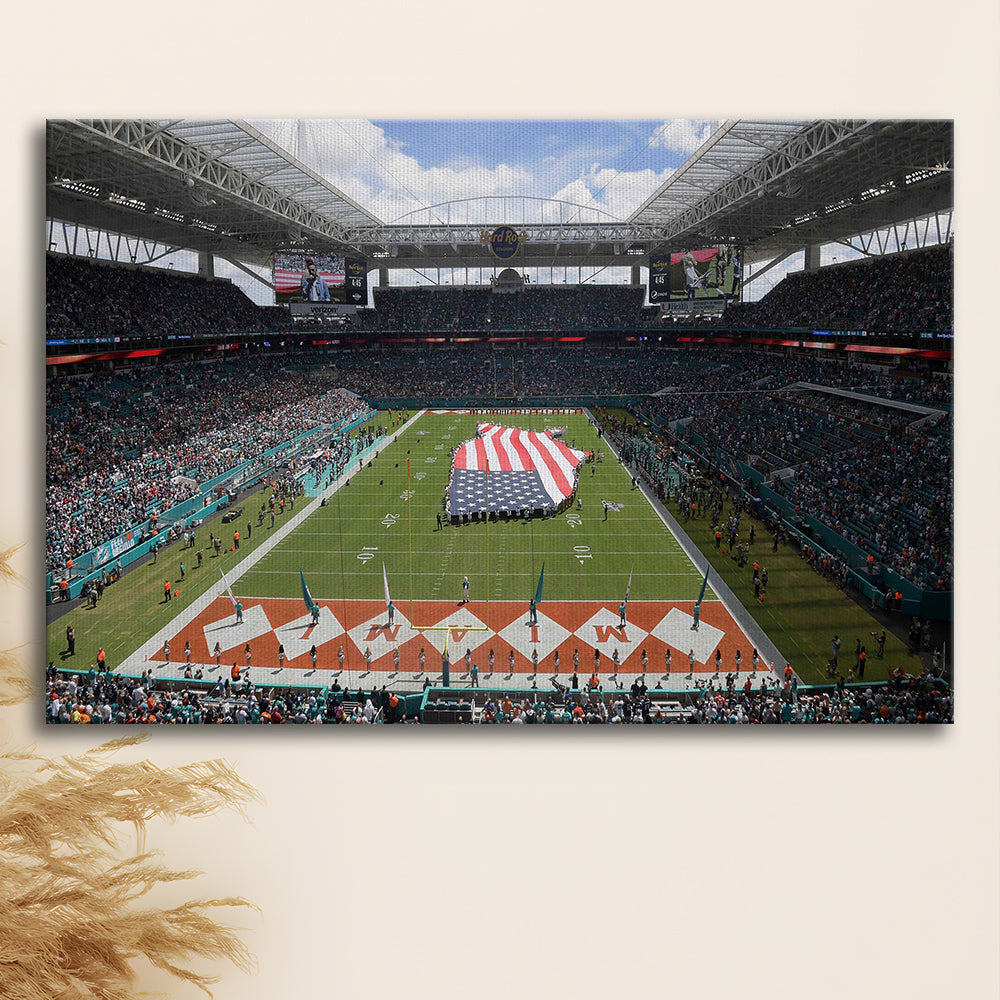 Hard Rock Stadium, Stadium Canvas, Sport Art, Gift for him, Man Cave Decor, Art Print, Canvas Print Wall Art