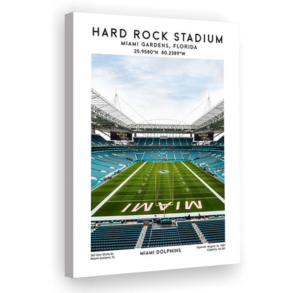 Hard Rock Stadium, Miami Dolphins Football Stadium Wall Art Print, Canvas Prints Wall Art, Man Cave Decor