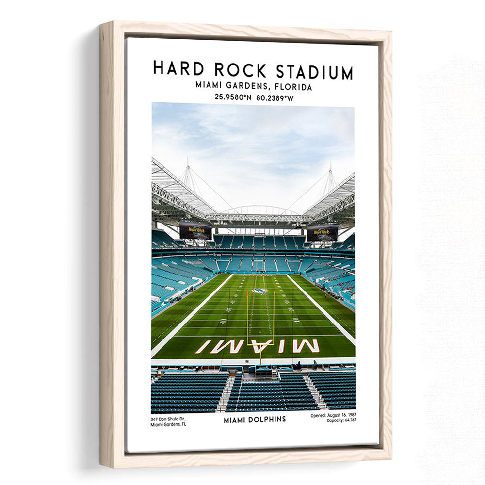 Hard Rock Stadium, Miami Dolphins Football Stadium Wall Art Print, Framed Canvas Prints Wall Art