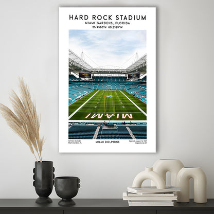 Hard Rock Stadium, Miami Dolphins Football Stadium Wall Art Print, Canvas Prints Wall Art, Man Cave Decor