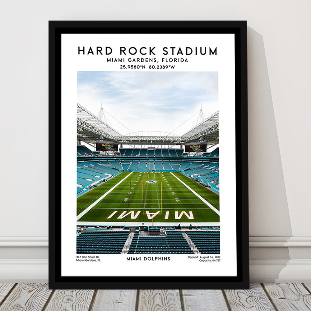 Hard Rock Stadium, Miami Dolphins Football Stadium Wall Art Print, Framed Canvas Prints Wall Art