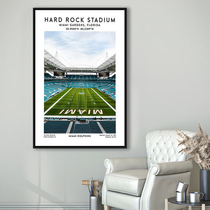 Hard Rock Stadium, Miami Dolphins Football Stadium Wall Art Print, Framed Canvas Prints Wall Art