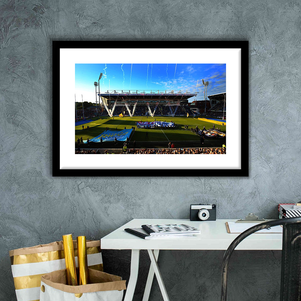 Headingley Stadium, Stadium Canvas, Sport Art, Gift for him, White Border Framed Art Print Wall Decor