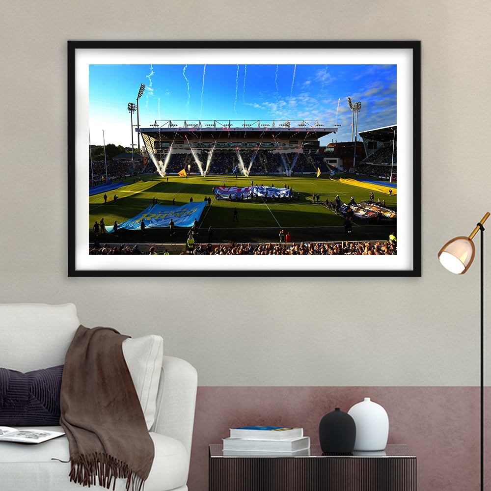 Headingley Stadium, Stadium Canvas, Sport Art, Gift for him, White Border Framed Art Print Wall Decor