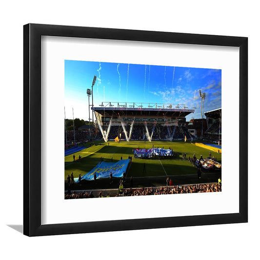 Headingley Stadium, Stadium Canvas, Sport Art, Gift for him, White Border Framed Art Print Wall Decor