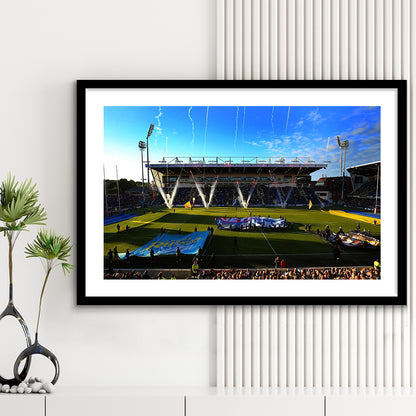 Headingley Stadium, Stadium Canvas, Sport Art, Gift for him, White Border Framed Art Print Wall Decor