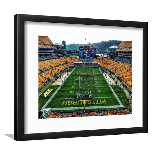 Heinz Field Pitters burgh Panthers, Stadium Canvas, Sport Art, Gift for him, White Border Framed Art Print Wall Decor