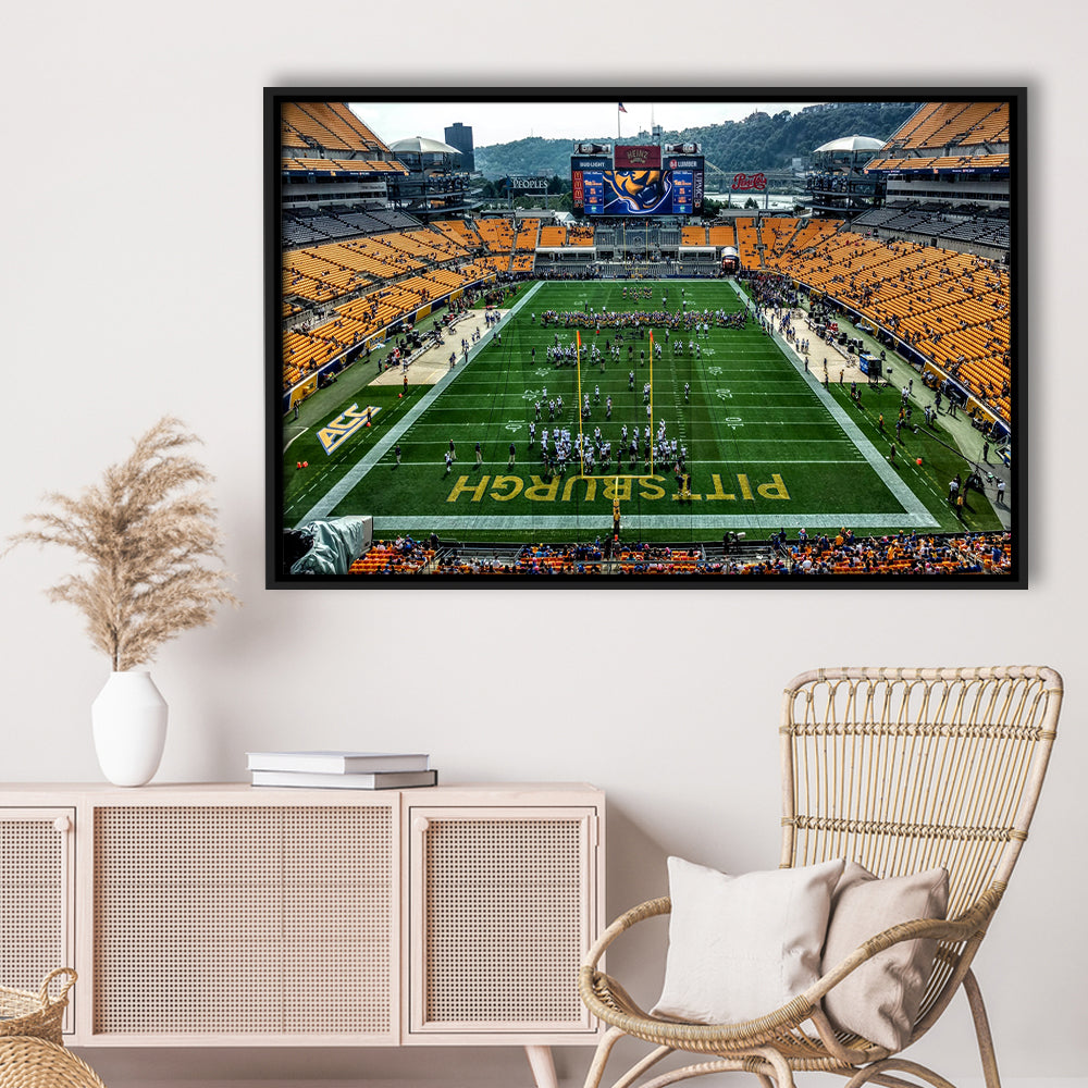 Heinz Field Pitters burgh Panthers, Stadium Canvas, Sport Art, Framed Canvas Print Wall Art, Floating Frame