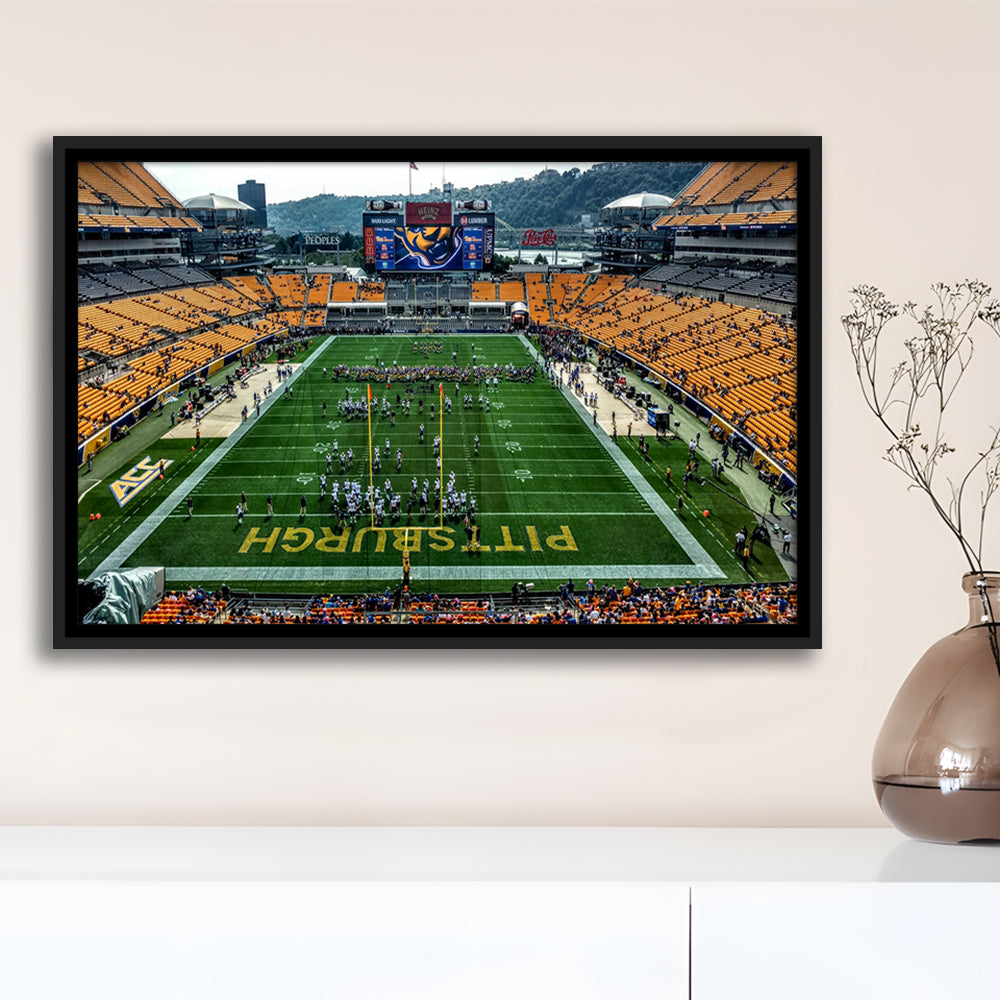 Heinz Field Pitters burgh Panthers, Stadium Canvas, Sport Art, Framed Canvas Print Wall Art, Floating Frame