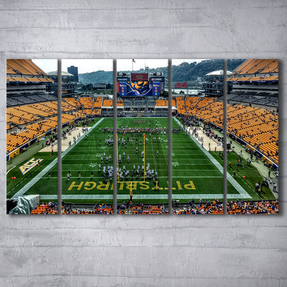 Heinz Field Pitters burgh Panthers, Stadium Canvas, Sport Art, 5 Panel B, Extra Large Canvas, Canvas Print Wall Art