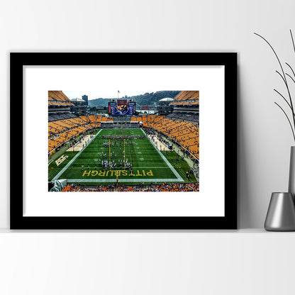Heinz Field Pitters burgh Panthers, Stadium Canvas, Sport Art, Gift for him, White Border Framed Art Print Wall Decor