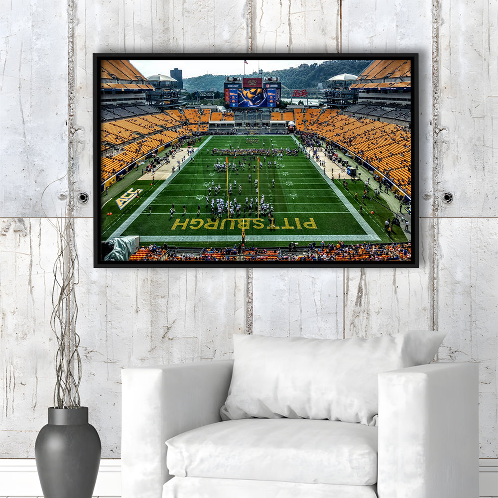 Heinz Field Pitters burgh Panthers, Stadium Canvas, Sport Art, Framed Canvas Print Wall Art, Floating Frame