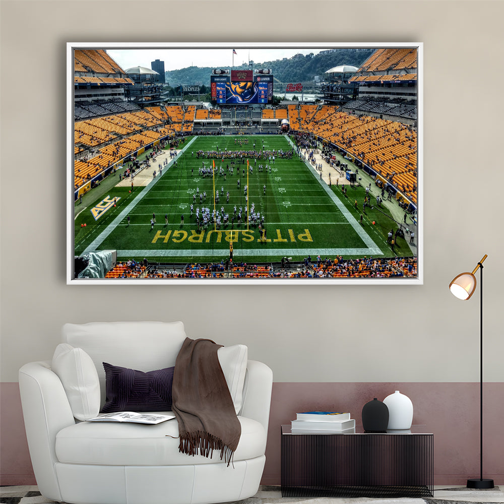 Heinz Field Pitters burgh Panthers, Stadium Canvas, Sport Art, Framed Canvas Print Wall Art, Floating Frame