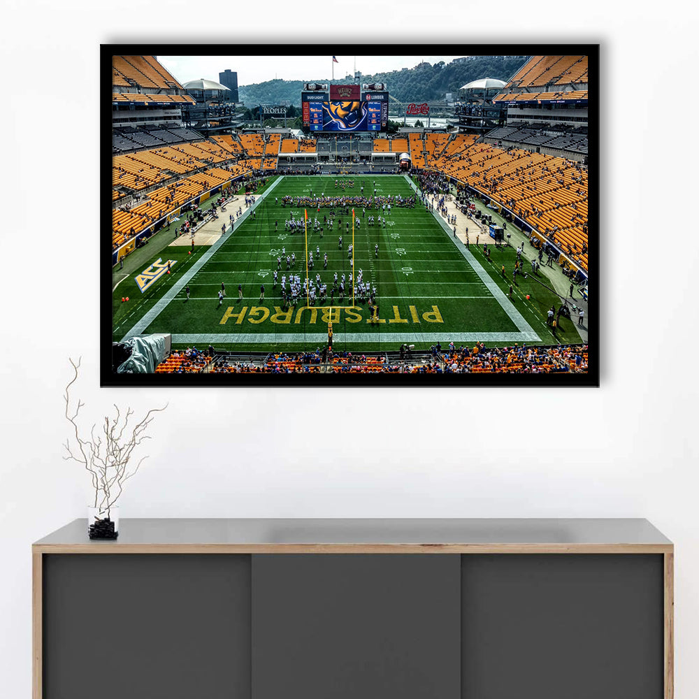Heinz Field Pitters burgh Panthers, Stadium Canvas, Sport Art, Gift for him, Framed Art Print Wall Decor, Picture Framed