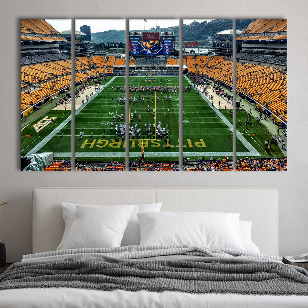 Heinz Field Pitters burgh Panthers, Stadium Canvas, Sport Art, 5 Panel B, Extra Large Canvas, Canvas Print Wall Art