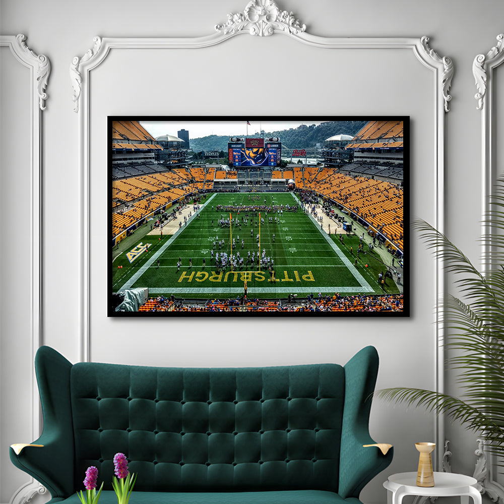 Heinz Field Pitters burgh Panthers, Stadium Canvas, Sport Art, Gift for him, Framed Art Print Wall Decor, Picture Framed