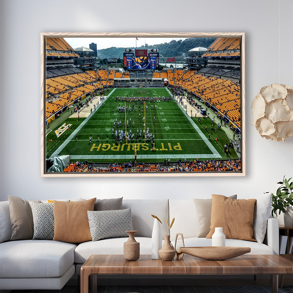 Heinz Field Pitters burgh Panthers, Stadium Canvas, Sport Art, Framed Canvas Print Wall Art, Floating Frame