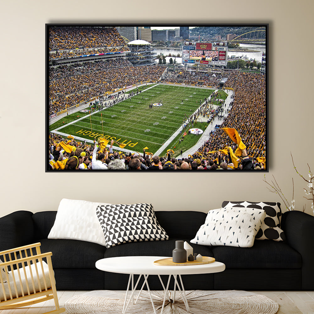 Heinz Field Pittsburgh Stadium, Stadium Canvas, Sport Art, Framed Canvas Print Wall Art, Floating Frame