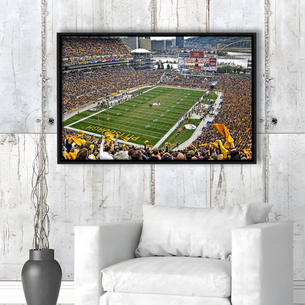 Heinz Field Pittsburgh Stadium, Stadium Canvas, Sport Art, Framed Canvas Print Wall Art, Floating Frame