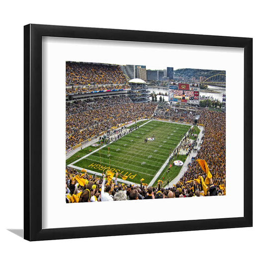 Heinz Field Pittsburgh Stadium, Stadium Canvas, Sport Art, Gift for him, White Border Framed Art Print Wall Decor
