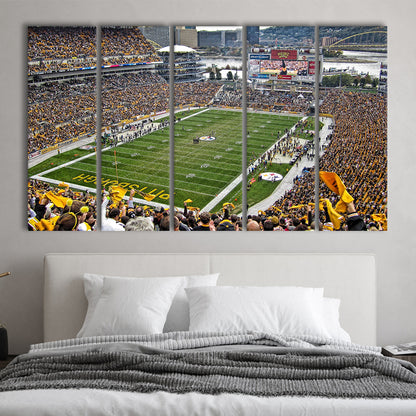 Heinz Field Pittsburgh Stadium, Stadium Canvas, Sport Art, 5 Panel B, Extra Large Canvas, Canvas Print Wall Art
