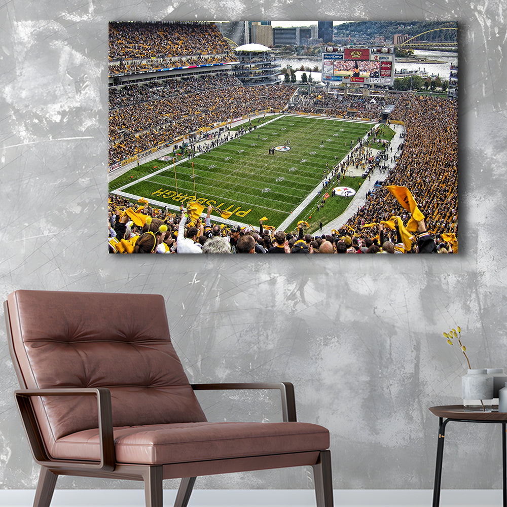 Heinz Field Pittsburgh Stadium, Stadium Canvas, Sport Art, Gift for him, Man Cave Decor, Art Print, Canvas Print Wall Art
