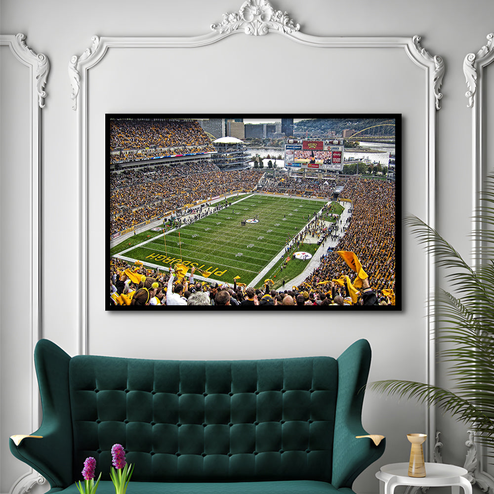 Heinz Field Pittsburgh Stadium, Stadium Canvas, Sport Art, Gift for him, Framed Art Print Wall Decor, Picture Framed