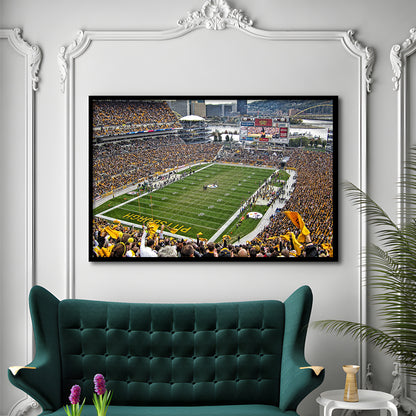 Heinz Field Pittsburgh Stadium, Stadium Canvas, Sport Art, Gift for him, Framed Art Print Wall Decor, Picture Framed