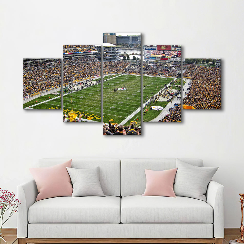 Heinz Field Pittsburgh Stadium, Stadium Canvas, Sport Art, Gift for him, 5 Panel, Large Canvas, Canvas Print Wall Art