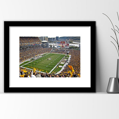 Heinz Field Pittsburgh Stadium, Stadium Canvas, Sport Art, Gift for him, White Border Framed Art Print Wall Decor