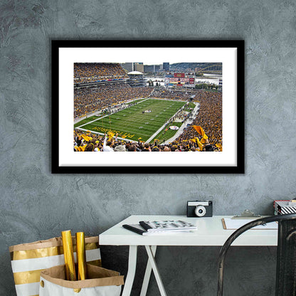 Heinz Field Pittsburgh Stadium, Stadium Canvas, Sport Art, Gift for him, White Border Framed Art Print Wall Decor