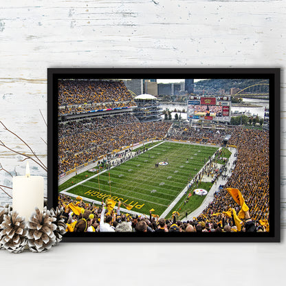 Heinz Field Pittsburgh Stadium, Stadium Canvas, Sport Art, Framed Canvas Print Wall Art, Floating Frame