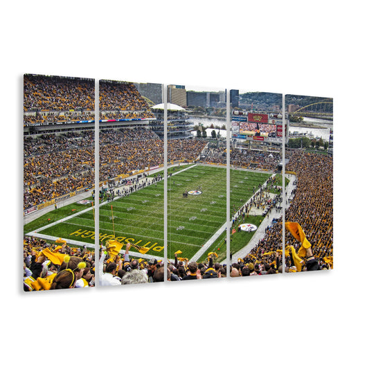 Heinz Field Pittsburgh Stadium, Stadium Canvas, Sport Art, 5 Panel B, Extra Large Canvas, Canvas Print Wall Art