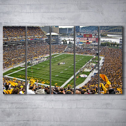 Heinz Field Pittsburgh Stadium, Stadium Canvas, Sport Art, 5 Panel B, Extra Large Canvas, Canvas Print Wall Art