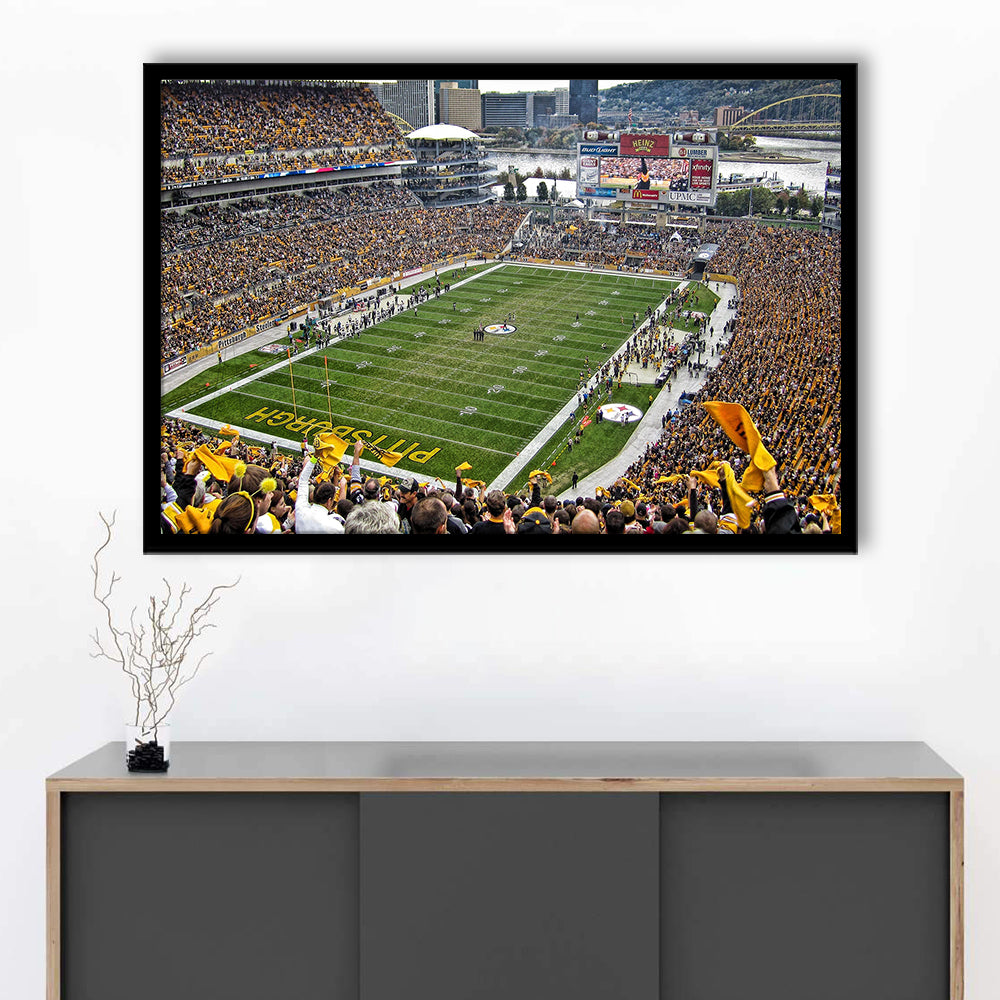 Heinz Field Pittsburgh Stadium, Stadium Canvas, Sport Art, Gift for him, Framed Art Print Wall Decor, Picture Framed