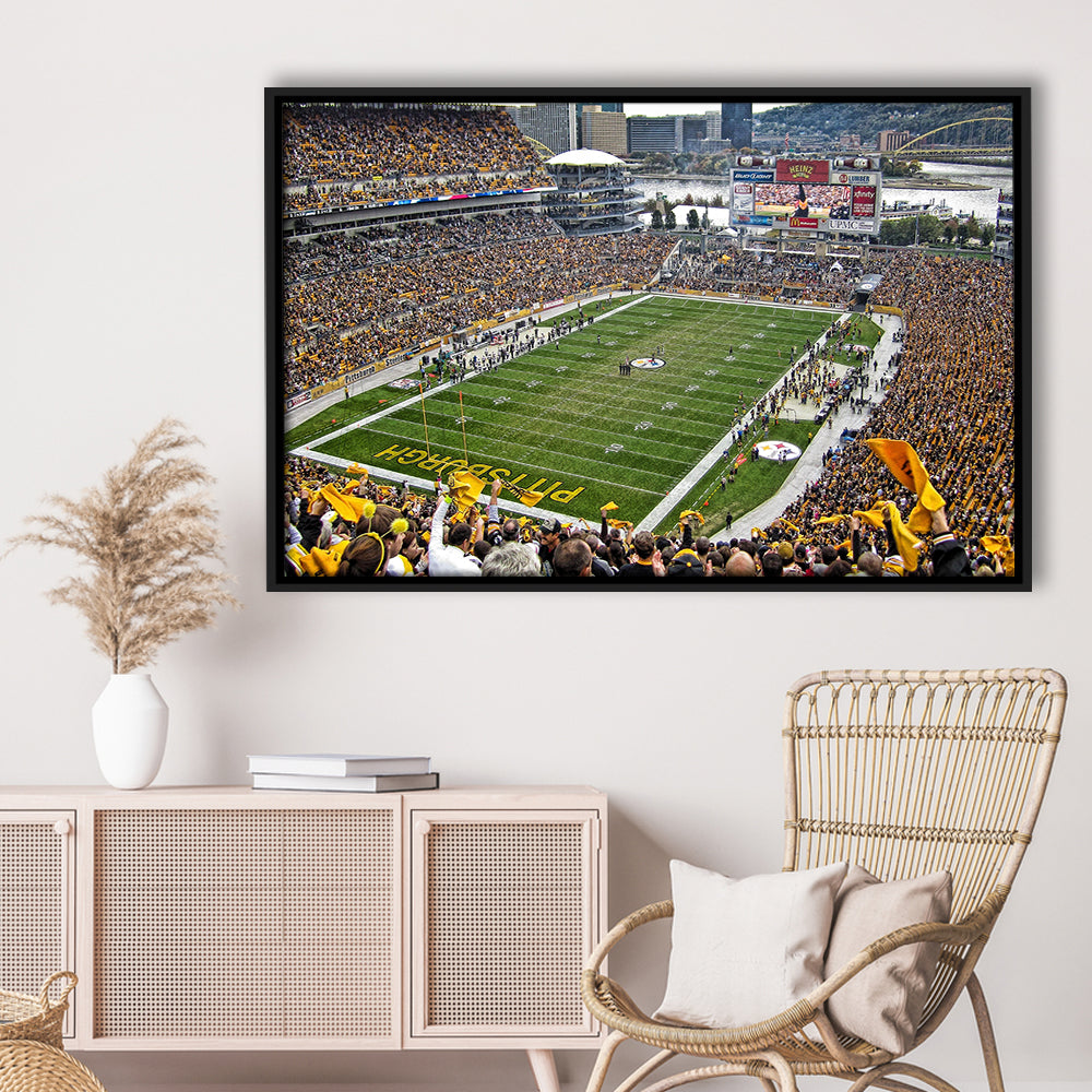Heinz Field Pittsburgh Stadium, Stadium Canvas, Sport Art, Framed Canvas Print Wall Art, Floating Frame