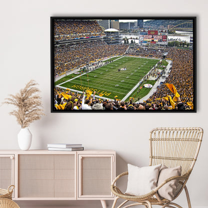 Heinz Field Pittsburgh Stadium, Stadium Canvas, Sport Art, Framed Canvas Print Wall Art, Floating Frame