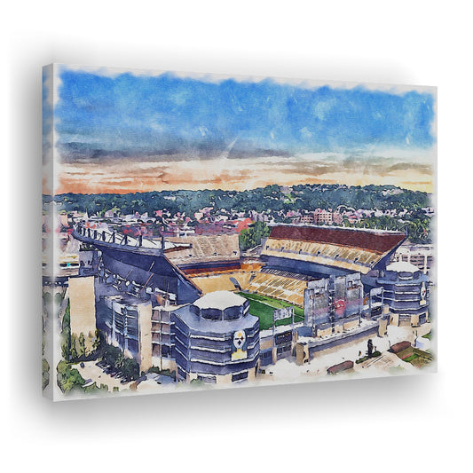 Heinz Field Print, Acrisure Painting Stadium Watercolor, Pennsylvania, Sport Art, Gifts for him, Canvas Print Wall Art