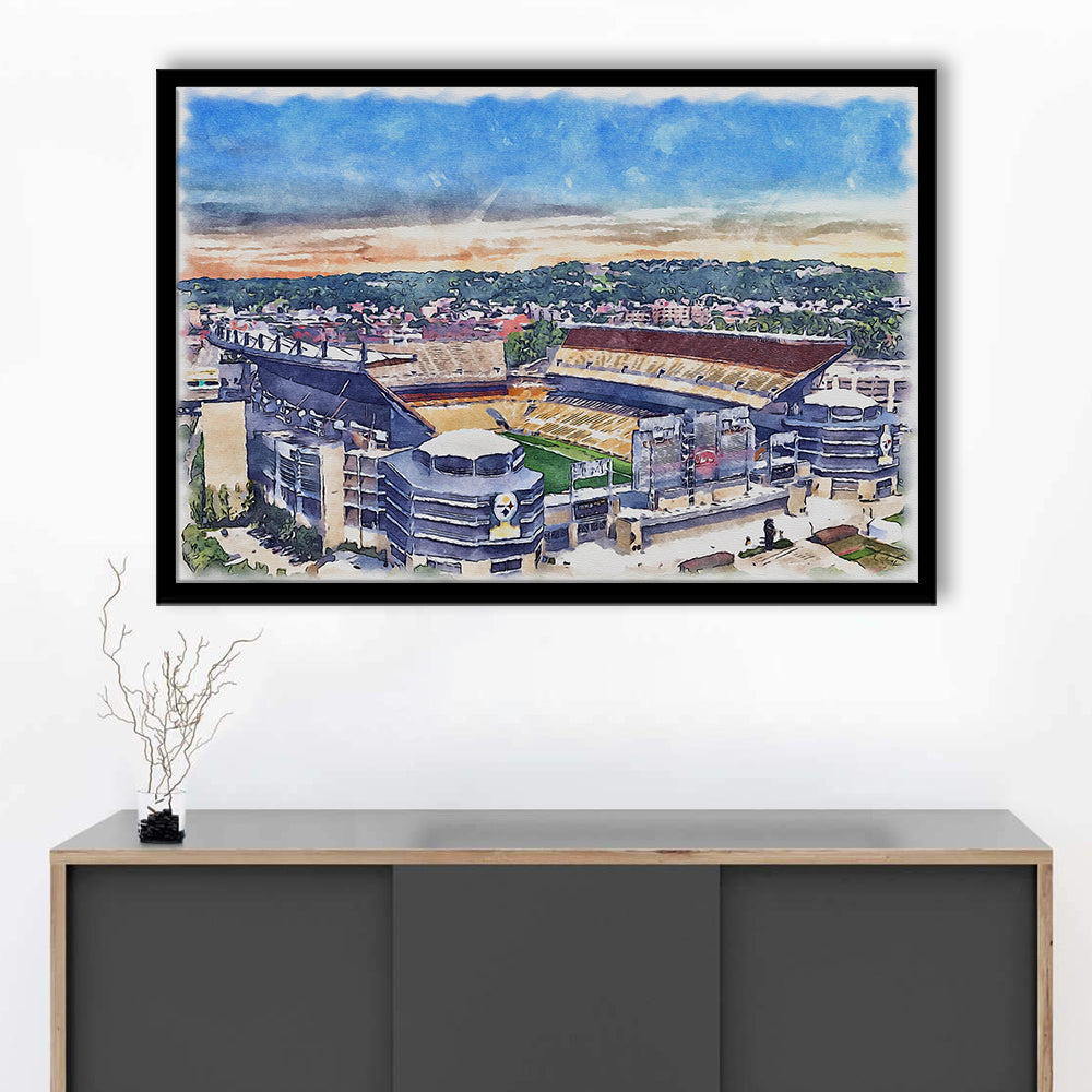 Heinz Field Print, Acrisure Painting Stadium Watercolor, Pennsylvania, Sport Gift Art, Framed Art Print Wall Decor