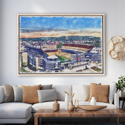 Heinz Field Print, Acrisure Painting Stadium Watercolor, Pennsylvania, Sport Gift Art, Framed Canvas Print Wall Art