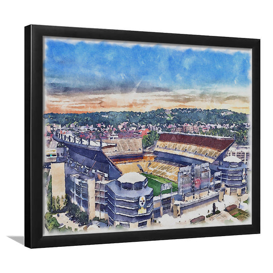 Heinz Field Print, Acrisure Painting Stadium Watercolor, Pennsylvania, Sport Gift Art, Framed Art Print Wall Decor