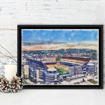 Heinz Field Print, Acrisure Painting Stadium Watercolor, Pennsylvania, Sport Gift Art, Framed Canvas Print Wall Art