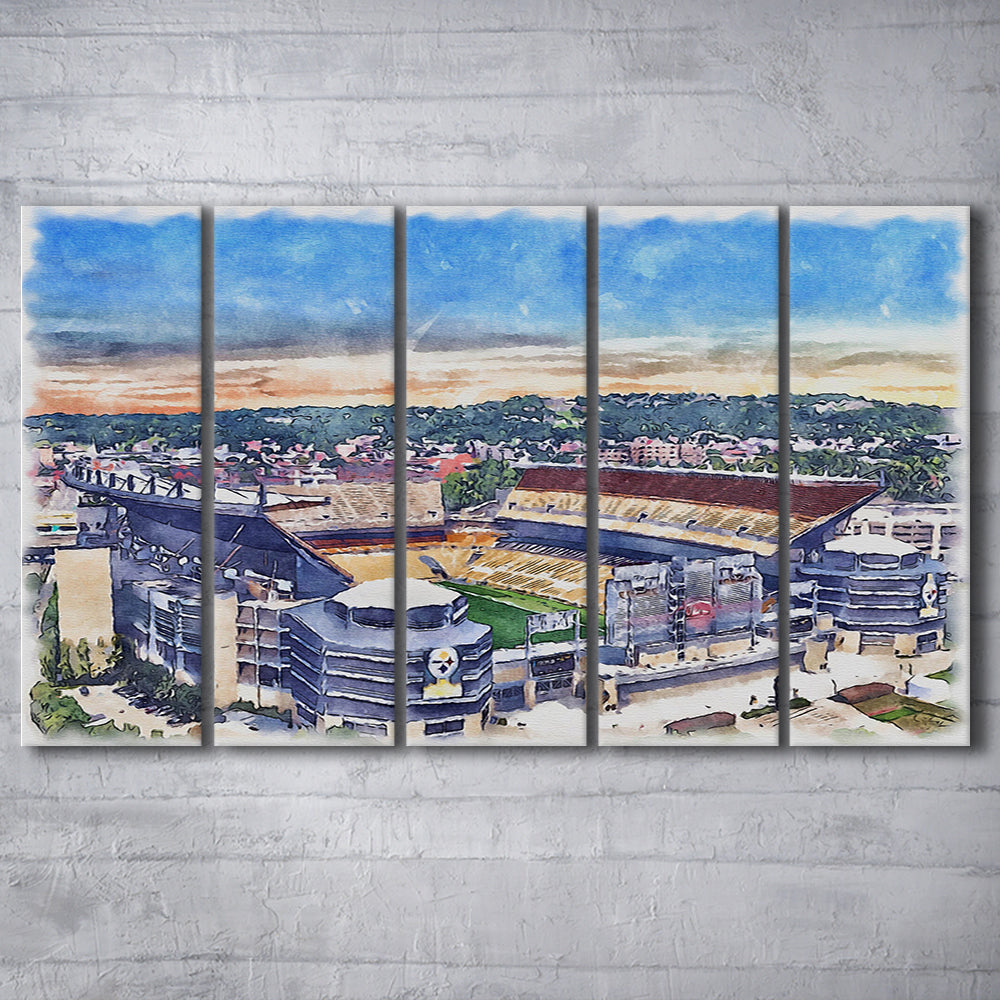 Heinz Field Print, Acrisure Painting Stadium Watercolor, Pennsylvania, Sport Art, Extra Large Canvas Print Wall Art
