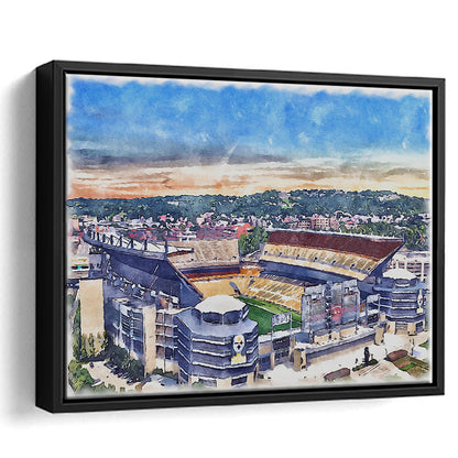 Heinz Field Print, Acrisure Painting Stadium Watercolor, Pennsylvania, Sport Gift Art, Framed Canvas Print Wall Art