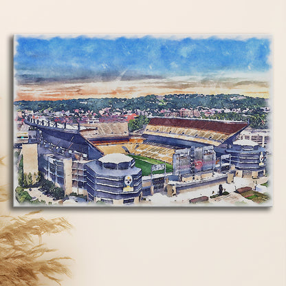 Heinz Field Print, Acrisure Painting Stadium Watercolor, Pennsylvania, Sport Art, Gifts for him, Canvas Print Wall Art