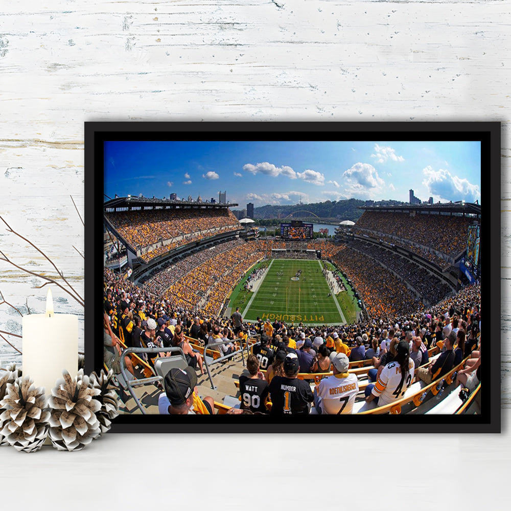 Heinz field Pittsburgh Steelers, Stadium Canvas, Sport Art, Framed Canvas Print Wall Art, Floating Frame