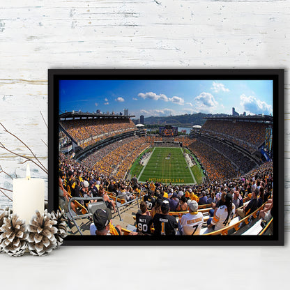 Heinz field Pittsburgh Steelers, Stadium Canvas, Sport Art, Framed Canvas Print Wall Art, Floating Frame