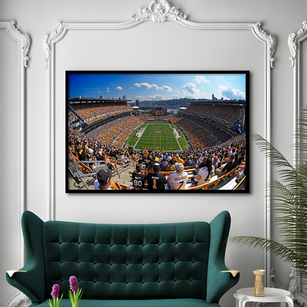 Heinz field Pittsburgh Steelers, Stadium Canvas, Sport Art, Gift for him, Framed Art Print Wall Decor, Picture Framed