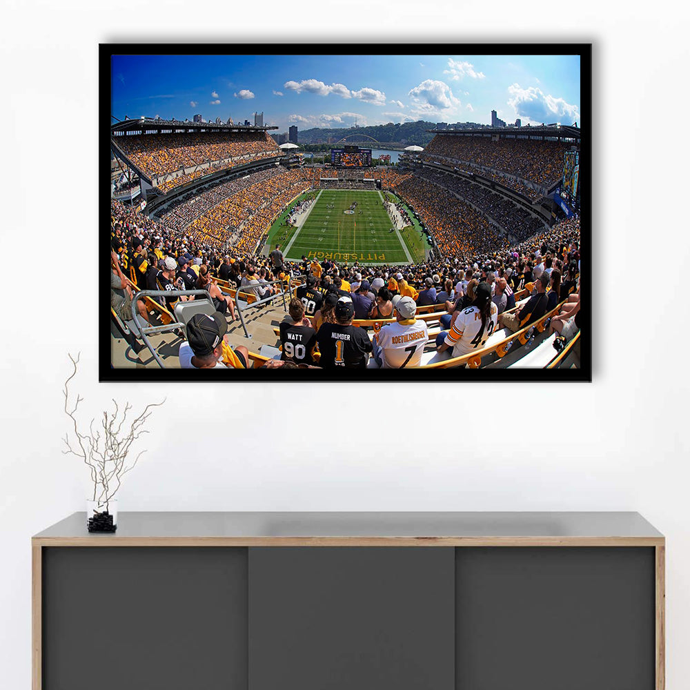 Heinz field Pittsburgh Steelers, Stadium Canvas, Sport Art, Gift for him, Framed Art Print Wall Decor, Picture Framed