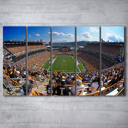 Heinz field Pittsburgh Steelers, Stadium Canvas, Sport Art, 5 Panel B, Extra Large Canvas, Canvas Print Wall Art